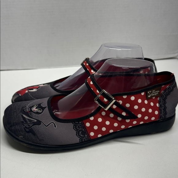 Hot Chocolate Chocolaticas Mary Jane Shoes Petunia Cat Goth Pinup Black 41 US 11 - Picture 4 of 9
